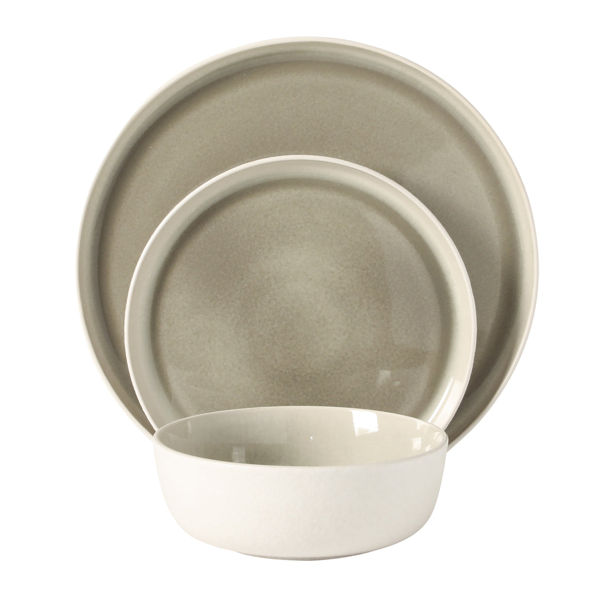 Gibson Elite Tahoe Sunset 12 Piece Stoneware Reactive Glaze (Service for 4) Ceramic Plates and Bowls Dinnerware Set