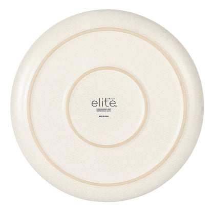 Gibson Elite Abbey Circle 12 Piece (Service for 4) Plates and Bowls Reactive Matte Glaze Dishes Stoneware Ceramic Dinnerware Set