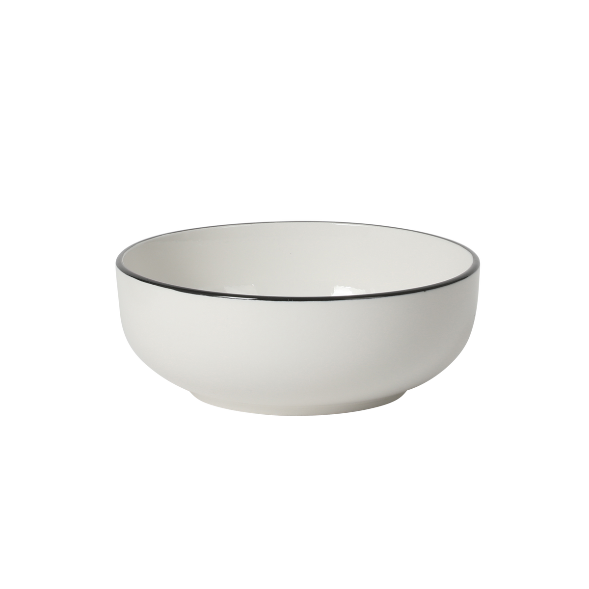 Gibson Home Havenstone 12-Piece Porcelain Dinnerware Set – Dinner Plates, Salad Plates & Bowls, Classic White With Black Rim Everyday Dish Set for Home, Kitchen, Microwave & Dishwasher Safe