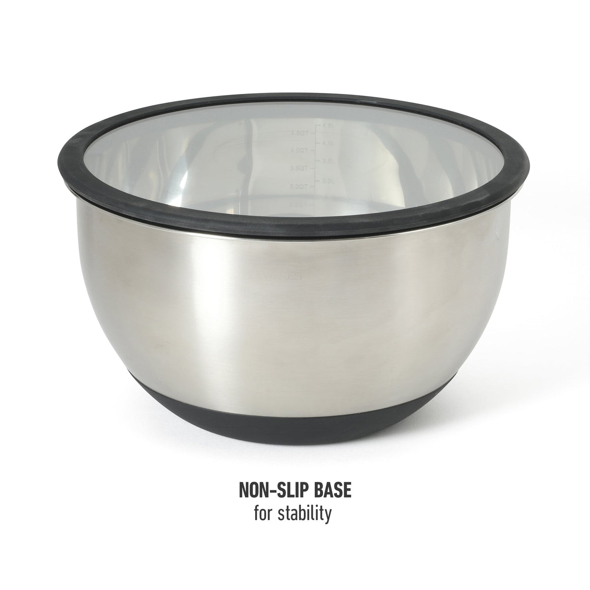 Calphalon Orbit 3 Piece Mixing Bowl Set W/ Glass Lids and Sillicone Nonslip Base