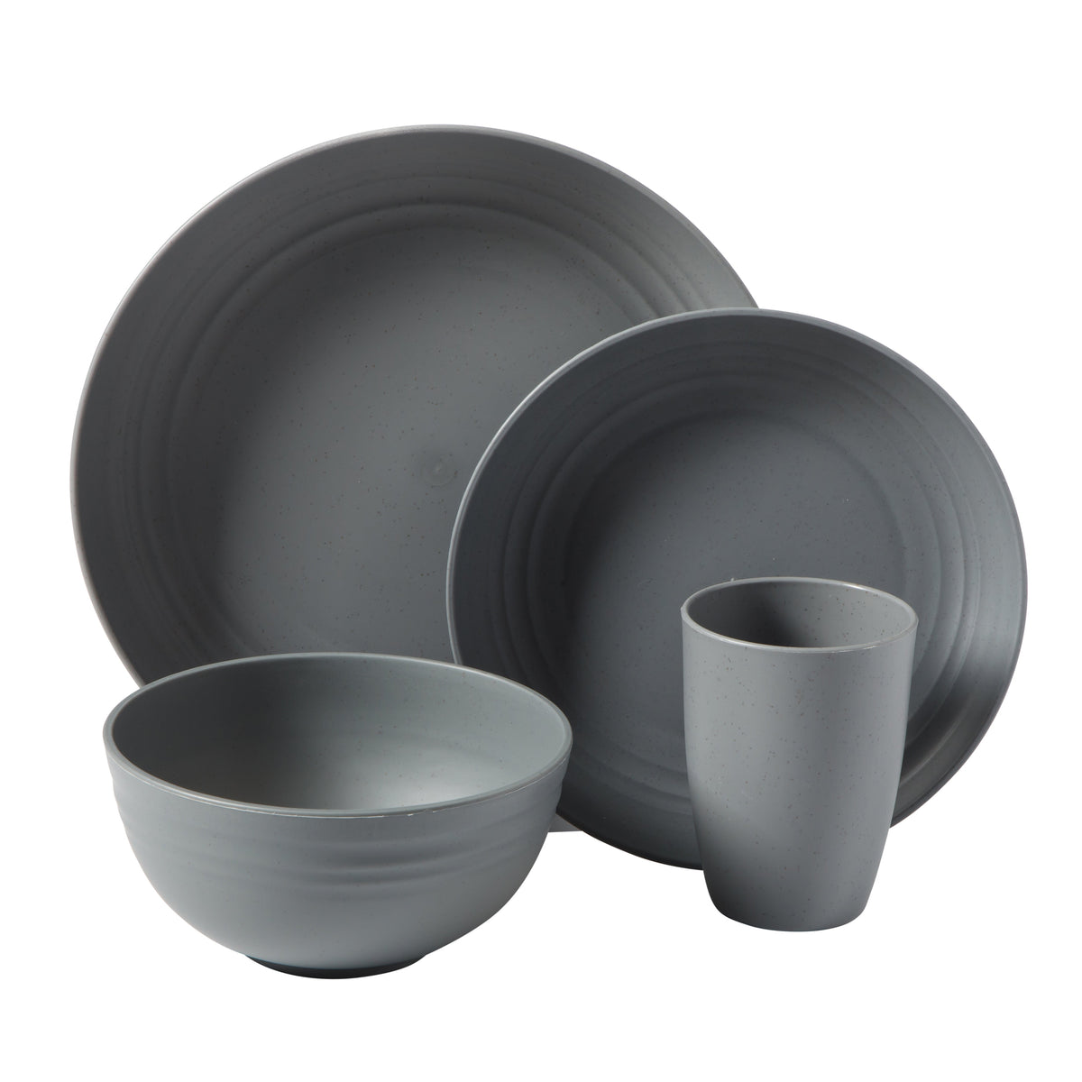 Gibson Home Plates and Bowls Set, 32 Piece Wheat Straw Dinnerware for 8 with Tumblers, Matte, Unbreakable & Lightweight, Dishwasher Safe, 4 Colors