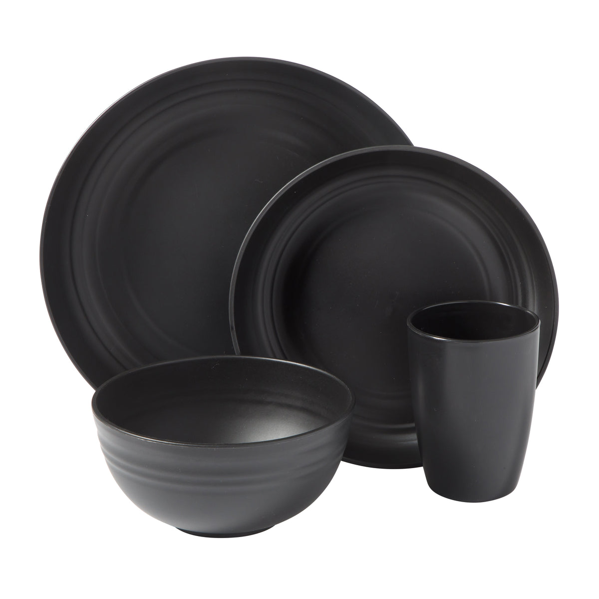 Gibson Home Plates and Bowls Set, 32 Piece Wheat Straw Dinnerware for 8 with Tumblers, Matte, Unbreakable & Lightweight, Dishwasher Safe, 4 Colors