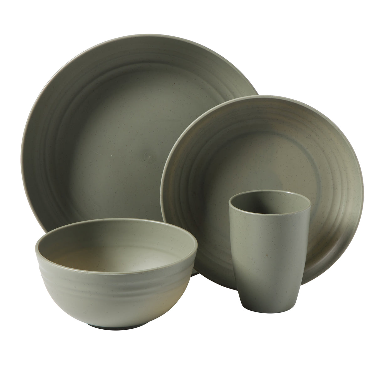 Gibson Home Plates and Bowls Set, 32 Piece Wheat Straw Dinnerware for 8 with Tumblers, Matte, Unbreakable & Lightweight, Dishwasher Safe, 4 Colors