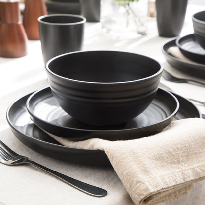Gibson Home Plates and Bowls Set, 32 Piece Wheat Straw Dinnerware for 8 with Tumblers, Matte, Unbreakable & Lightweight, Dishwasher Safe, 4 Colors