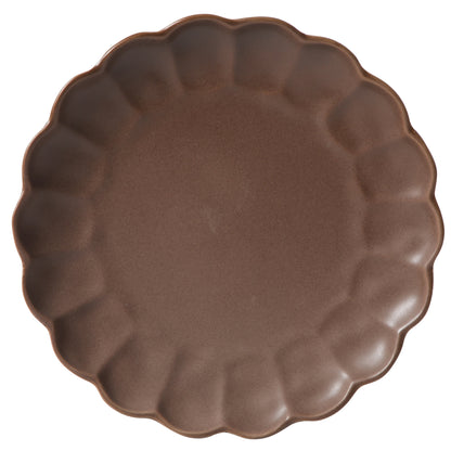 Bloomhouse Plates and Bowls Set, 16 Piece Stoneware Dinnerware for 4, Scallop Embossed, Oprah's Favorite Things, Dishwasher & Microwave Safe, Black