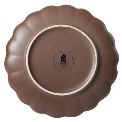 Bloomhouse Plates and Bowls Set, 16 Piece Stoneware Dinnerware for 4, Scallop Embossed, Oprah's Favorite Things, Dishwasher & Microwave Safe, Black