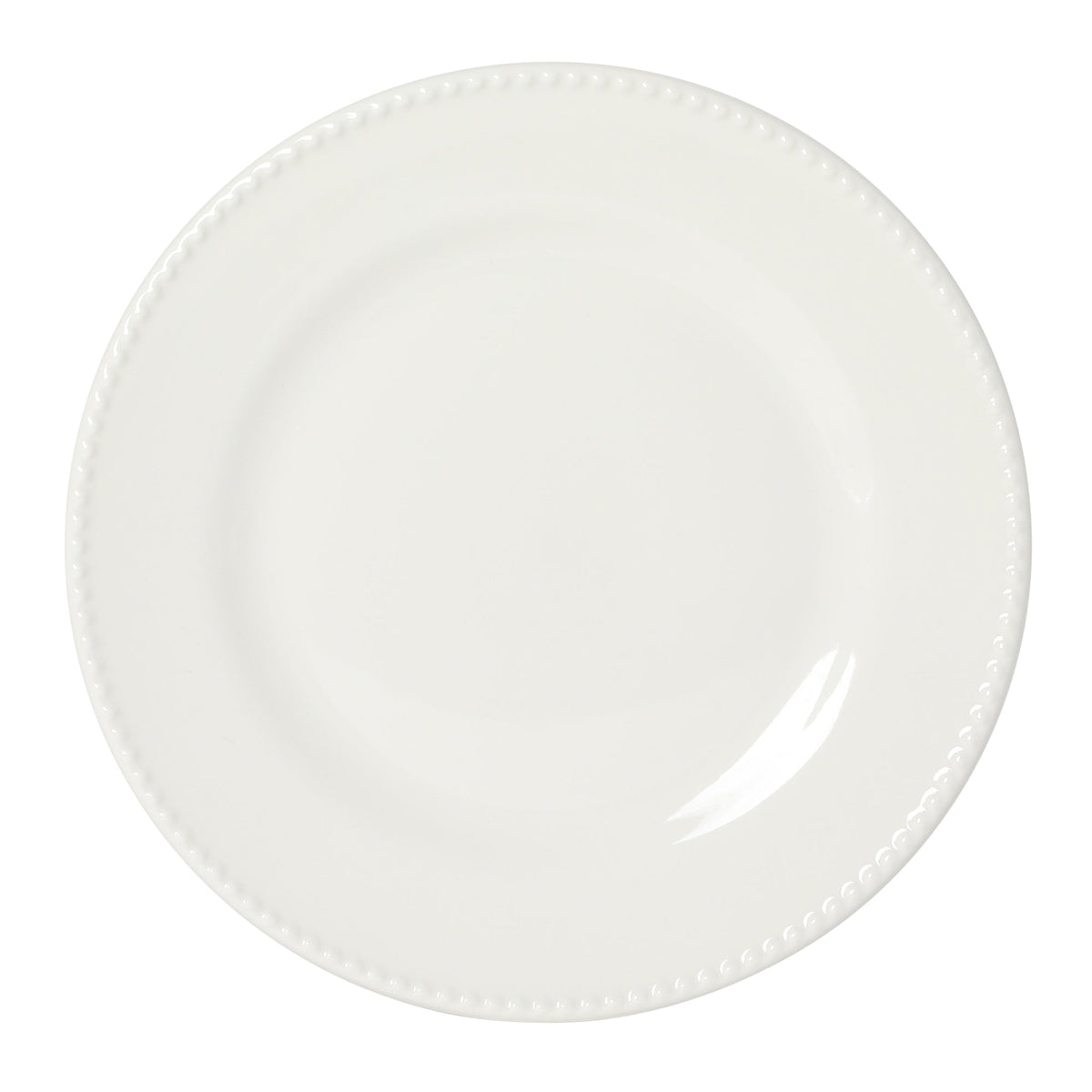 Gibson Home Caviara Plates and Bowls Set, 12-Piece Dinnerware Set, White Round Beaded Rim Porcelain Dish Set, Dinner Plates, Salad Plates & Cereal Bowls