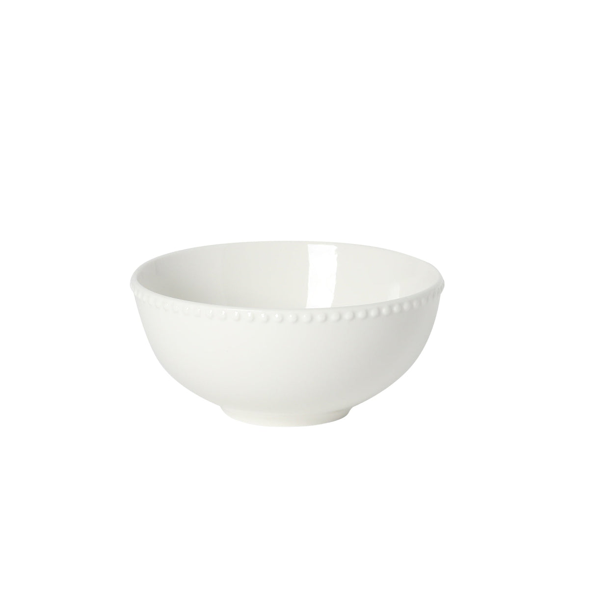 Gibson Home Caviara Plates and Bowls Set, 12-Piece Dinnerware Set, White Round Beaded Rim Porcelain Dish Set, Dinner Plates, Salad Plates & Cereal Bowls