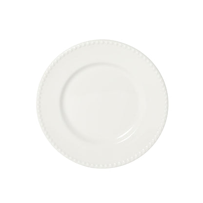 Gibson Home Caviara Plates and Bowls Set, 12-Piece Dinnerware Set, White Round Beaded Rim Porcelain Dish Set, Dinner Plates, Salad Plates & Cereal Bowls