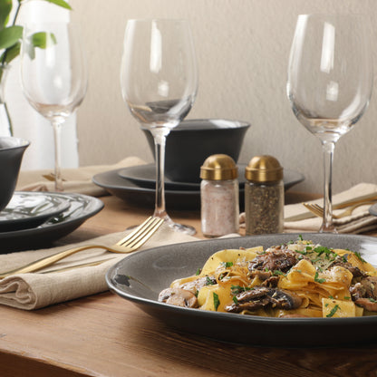 Gibson Elite Port Barton Plates and Bowls Sets, 12-Piece Stoneware Dinnerware Sets, Reactive Glaze Dish Set, Service for 4