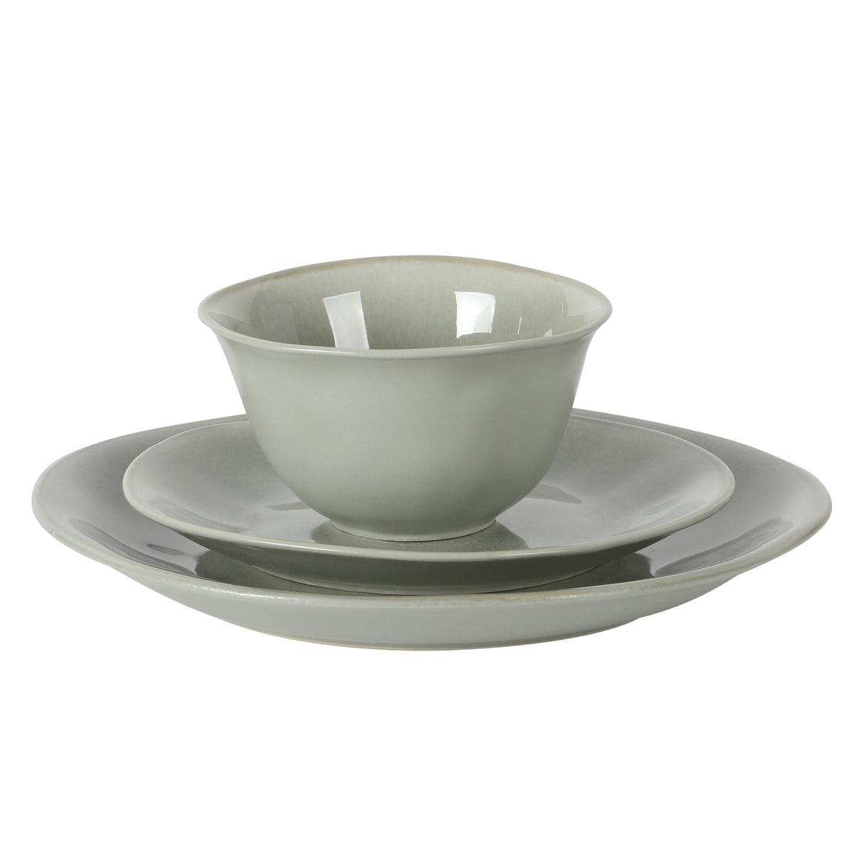 Gibson Elite Port Barton Plates and Bowls Sets, 12-Piece Stoneware Dinnerware Sets, Reactive Glaze Dish Set, Service for 4
