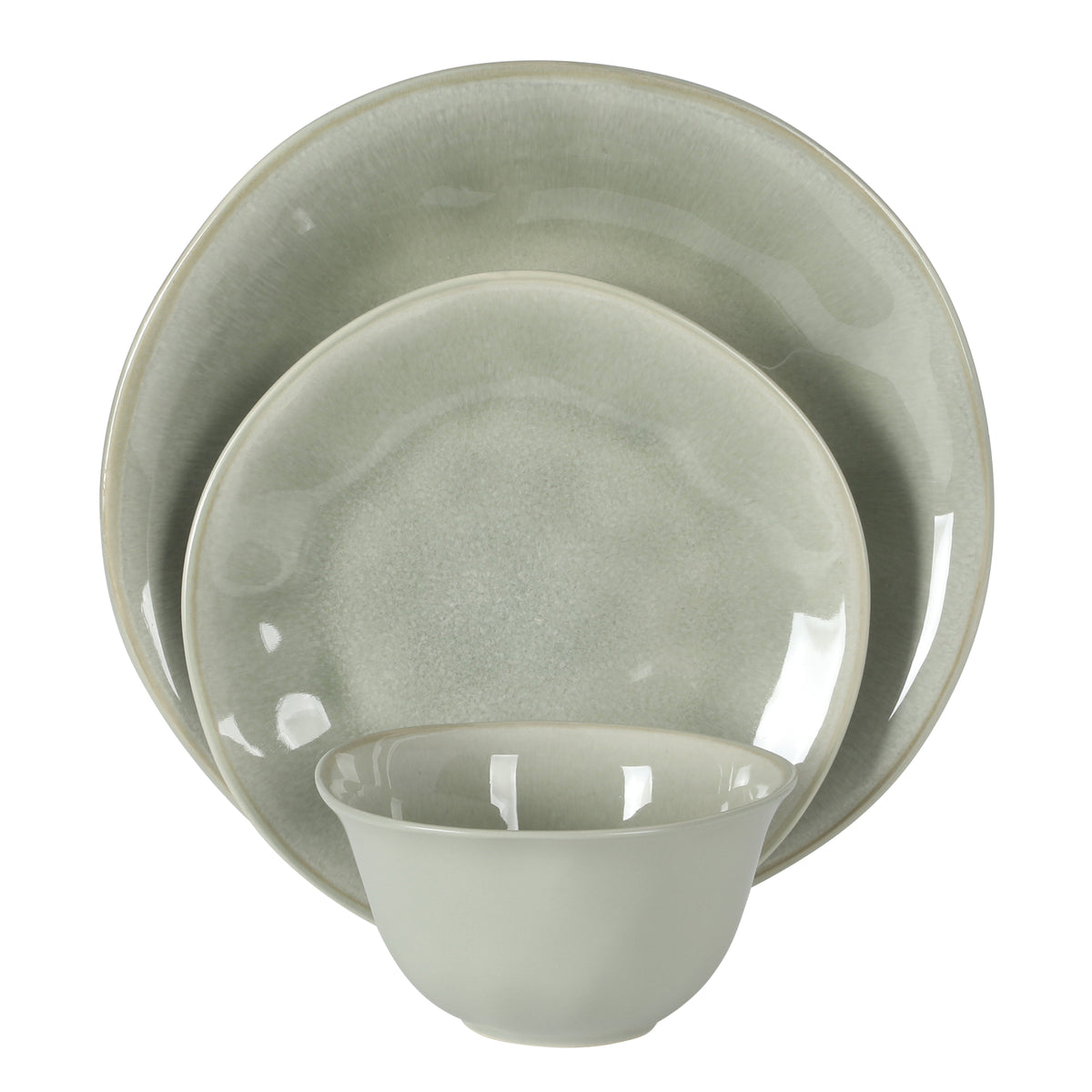Gibson Elite Port Barton Plates and Bowls Sets, 12-Piece Stoneware Dinnerware Sets, Reactive Glaze Dish Set, Service for 4