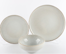 Gibson Elite White Sands Plates and Bowls Sets, 12-Piece Stoneware Dinnerware Sets, Reactive Glaze Dish Set, Service for 4