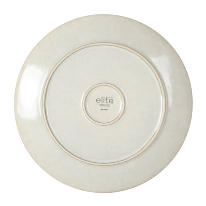 Gibson Elite White Sands Plates and Bowls Sets, 12-Piece Stoneware Dinnerware Sets, Reactive Glaze Dish Set, Service for 4