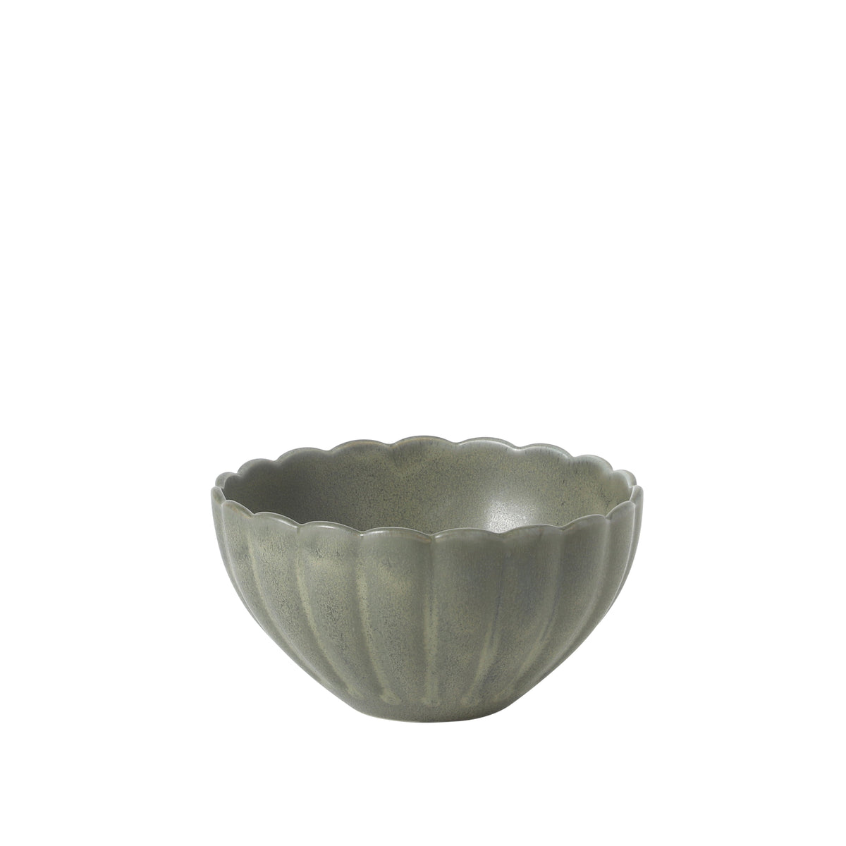 Gibson Elite Bistro Fleur Stoneware Cereal Bowls Set of 4, 5.5-Inch Scalloped Bowls, Fluted Kitchen Bowls for Cereal, Soup, Salad