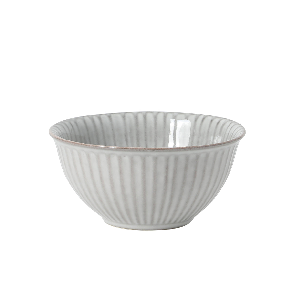 Gibson Elite Cereal Bowls Set of 4, 6-Inch Stoneware Soup Bowls,  Reactive Glaze Ribbed Bowl Set