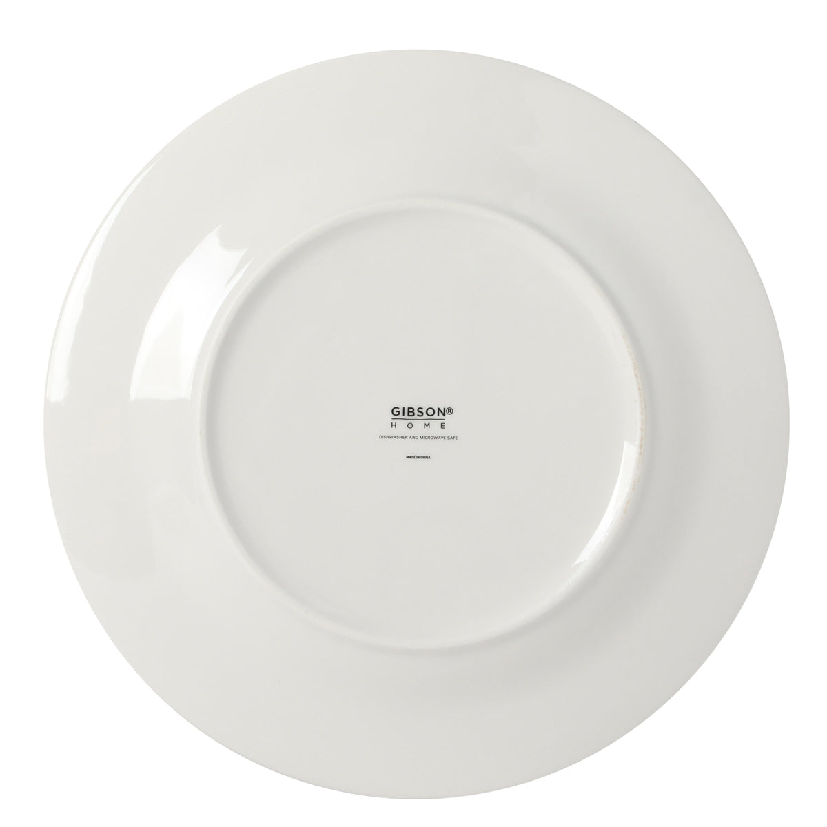 Gibson Home Great Essentials 6-Piece Dinner Plate Set, 10.5 Inch Fine Ceramic Round Plates, Microwave and Dishwasher Safe, White