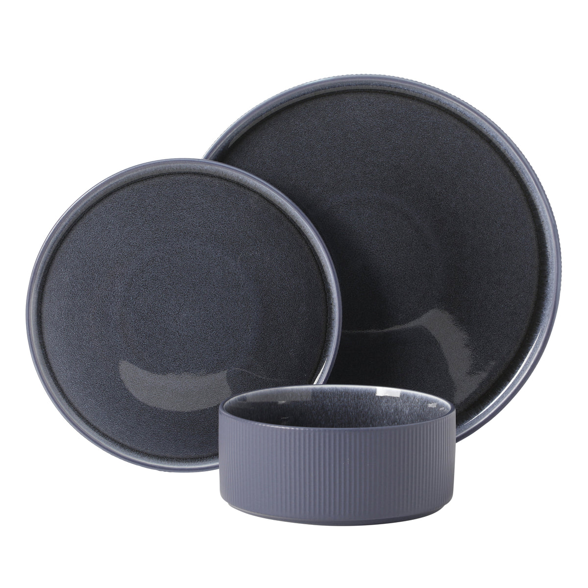Gibson Elite Redrock Canyon 12-Piece New Bone China Dinnerware Set Service for 4, Reactive Glaze Plates and Bowls, Dishwasher Safe