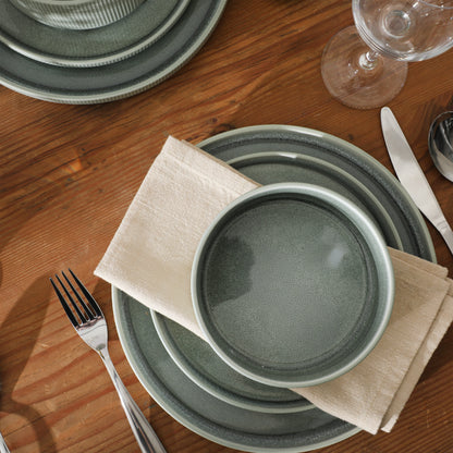 Gibson Elite Redrock Canyon 12-Piece New Bone China Dinnerware Set Service for 4, Reactive Glaze Plates and Bowls, Dishwasher Safe