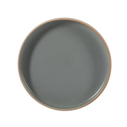 Gibson Home Plates and Bowls Set, 12 Piece Stoneware Dinnerware Set for 4, Matte Two-Tone Glaze, Dishwasher & Microwave Safe, Green