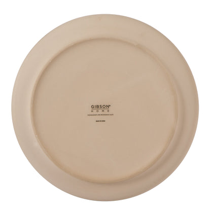 Gibson Home Plates and Bowls Set, 12 Piece Stoneware Dinnerware Set for 4, Matte Two-Tone Glaze, Dishwasher & Microwave Safe, Green