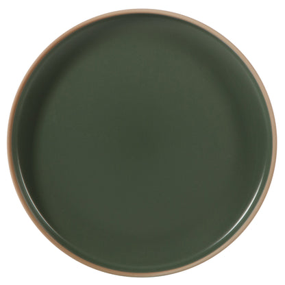 Gibson Home Plates and Bowls Set, 12 Piece Stoneware Dinnerware Set for 4, Matte Two-Tone Glaze, Dishwasher & Microwave Safe, Green