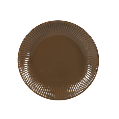 Gibson Home Plates and Bowls Set, 12 Piece Stoneware Dinnerware Set for 4, Ribbed Reactive Glaze, Dishwasher & Microwave Safe