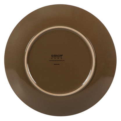 Gibson Home Plates and Bowls Set, 12 Piece Stoneware Dinnerware Set for 4, Ribbed Reactive Glaze, Dishwasher & Microwave Safe