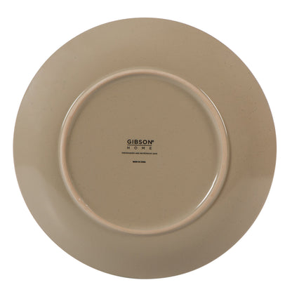 Gibson Home Plates and Bowls Set, 12 Piece Stoneware Dinnerware Set for 4, Ribbed Reactive Glaze, Dishwasher & Microwave Safe