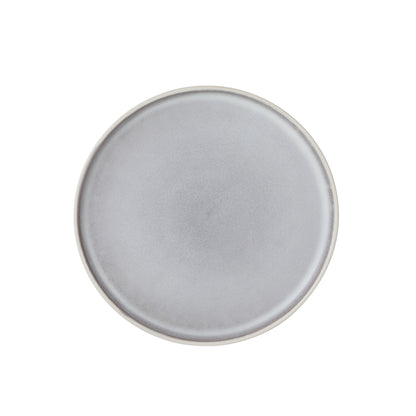 Gibson Elite Coastal Forest Plates and Bowls Sets, 12-Piece Stoneware Dinnerware Sets, Triple Reactive Glaze Dish Set - Grey and Cream White