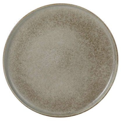 Gibson Elite Coastal Forest Plates and Bowls Sets, 12-Piece Stoneware Dinnerware Sets, Triple Reactive Glaze Dish Set - Grey and Cream White
