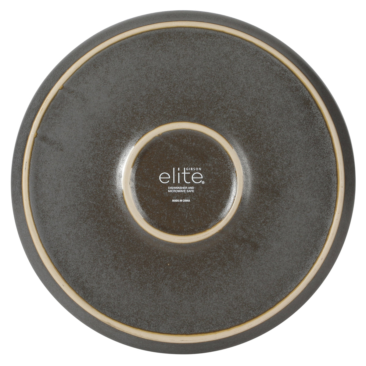 Gibson Elite Coastal Forest Plates and Bowls Sets, 12-Piece Stoneware Dinnerware Sets, Triple Reactive Glaze Dish Set - Grey and Cream White