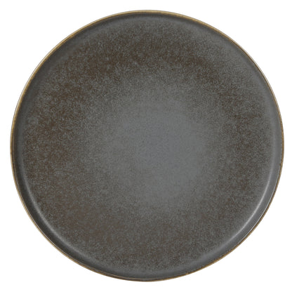Gibson Elite Coastal Forest Plates and Bowls Sets, 12-Piece Stoneware Dinnerware Sets, Triple Reactive Glaze Dish Set - Grey and Cream White