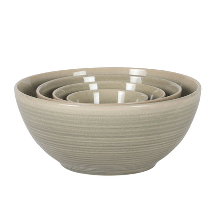 Gibson Elite Maple Grove 4-Piece Stoneware Nesting Bowl Set, Reactive Glaze Mixing and Serving Bowls, Dishwasher Safe
