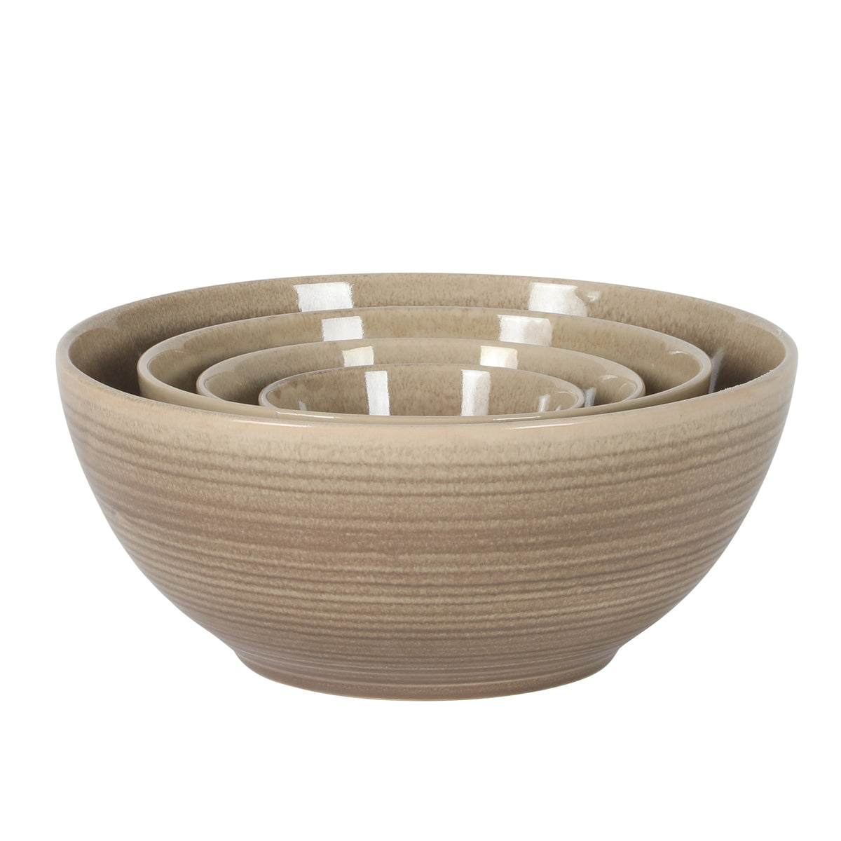 Gibson Elite Maple Grove 4-Piece Stoneware Nesting Bowl Set, Reactive Glaze Mixing and Serving Bowls, Dishwasher Safe