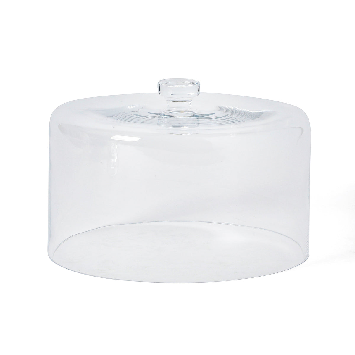 Martha Stewart Watercrest Glass Cake Stand with Dome, 10.2 Inch Clear Footed Pedestal Cake Stand with Glass Lid Cover, Handmade Glassware