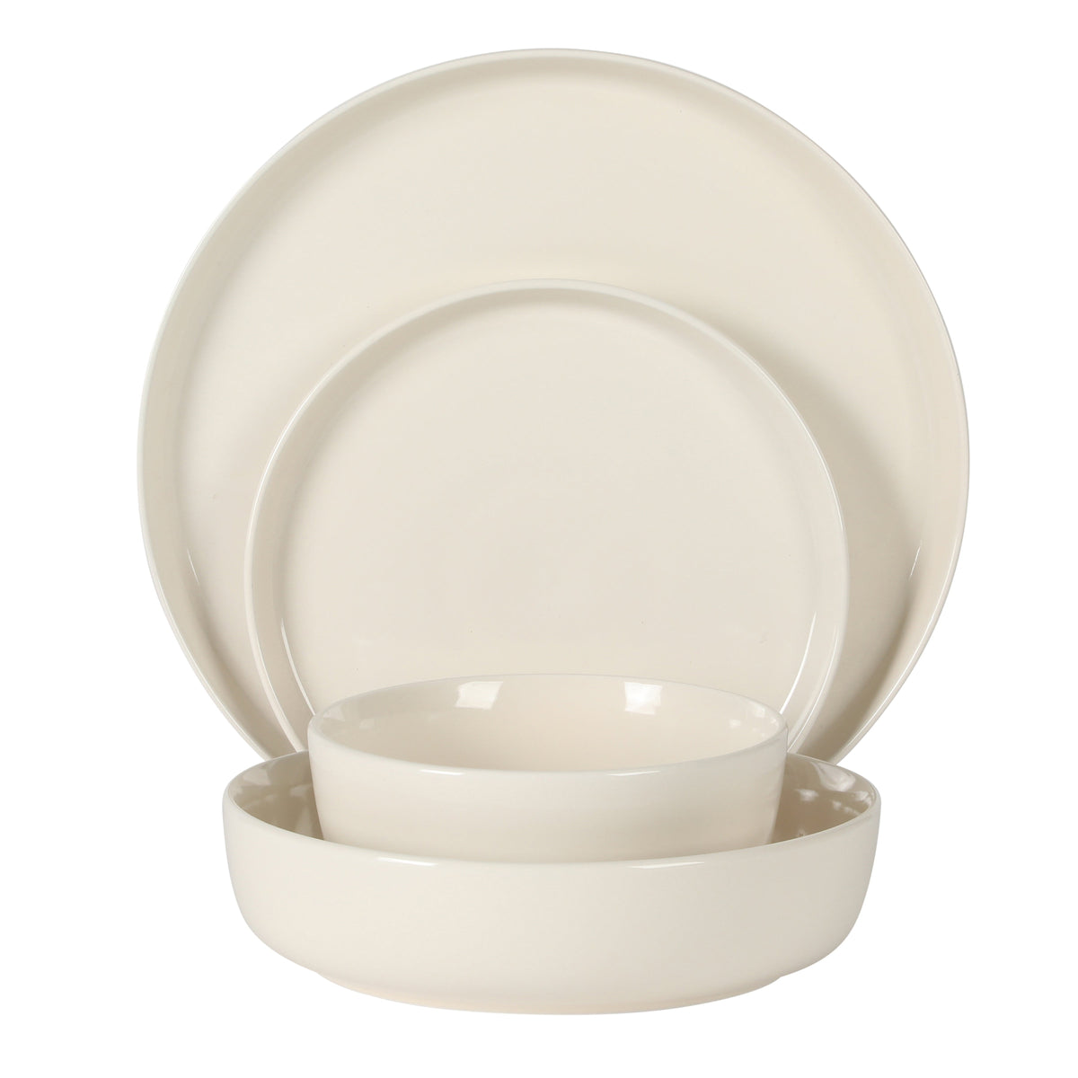 Gibson Home Serenity 16 Piece Modern Porcelain Dinnerware Set for 4, Plates and Bowls Set, Dinner Plates, Salad Plates,  Cereal Bowls