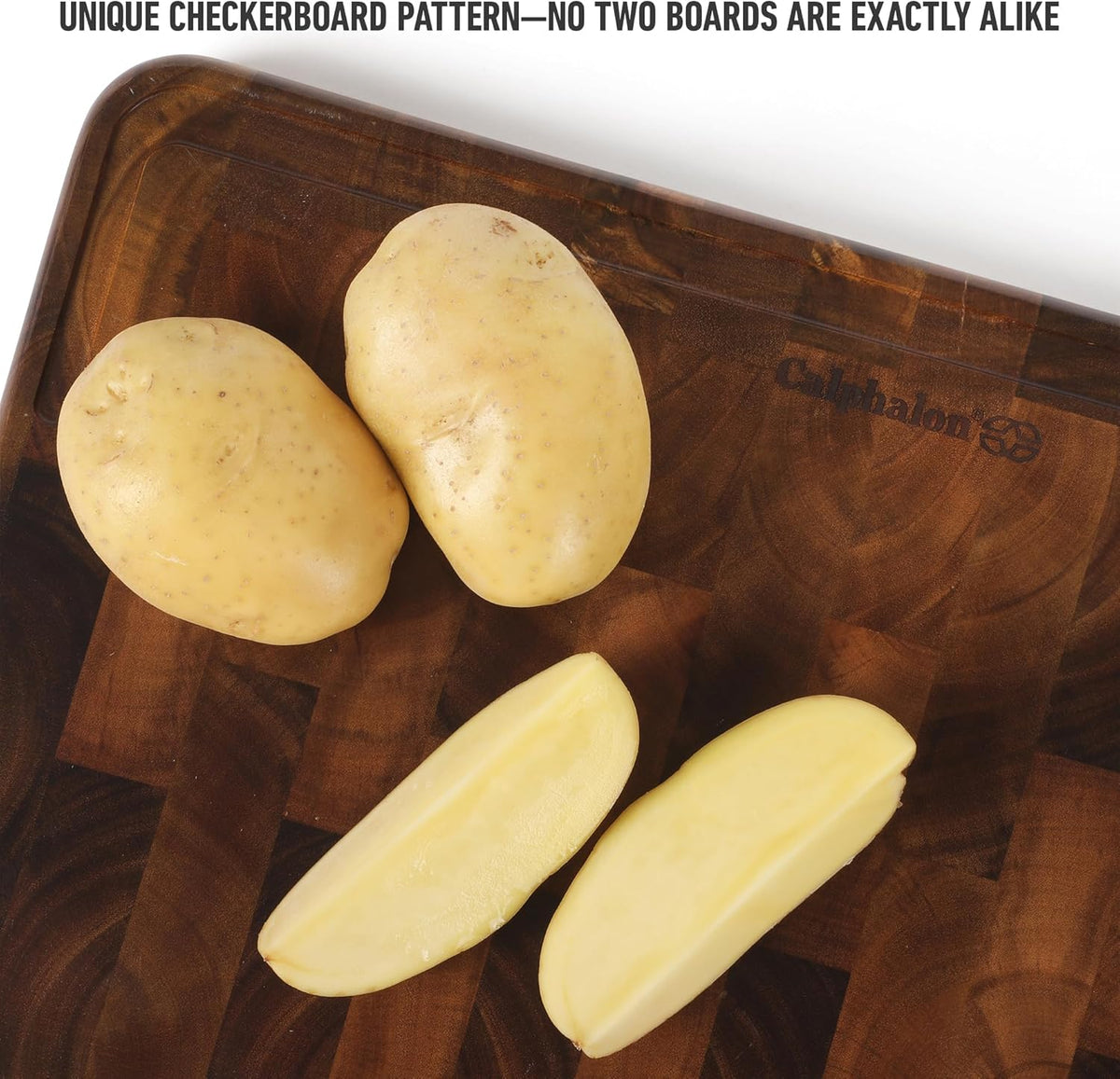 Calphalon Edge Guard End Grain Acacia Wood Cutting Board