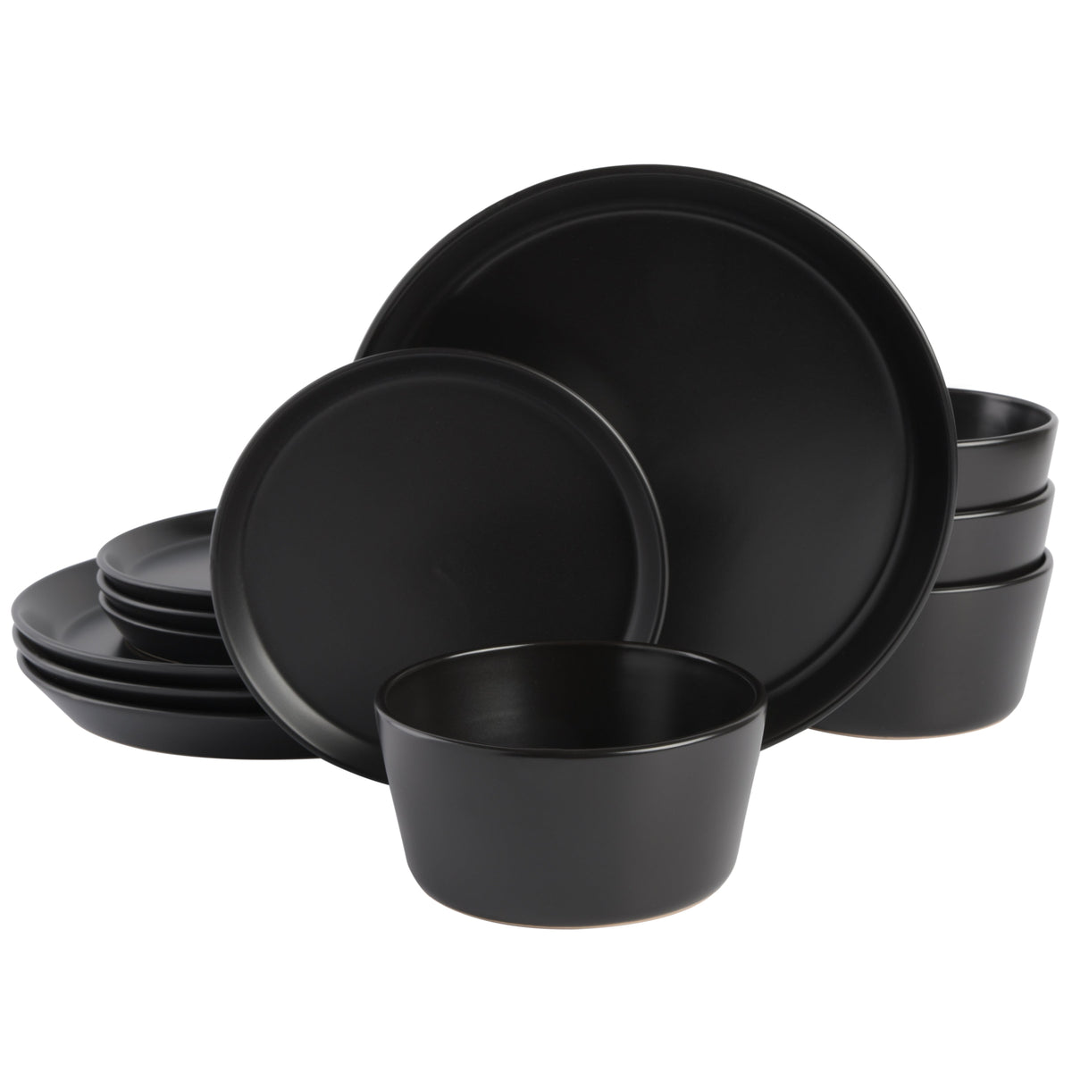 Gibson Home Sofia 12-Piece Coupe Matte Glaze Stoneware Dinnerware Set
