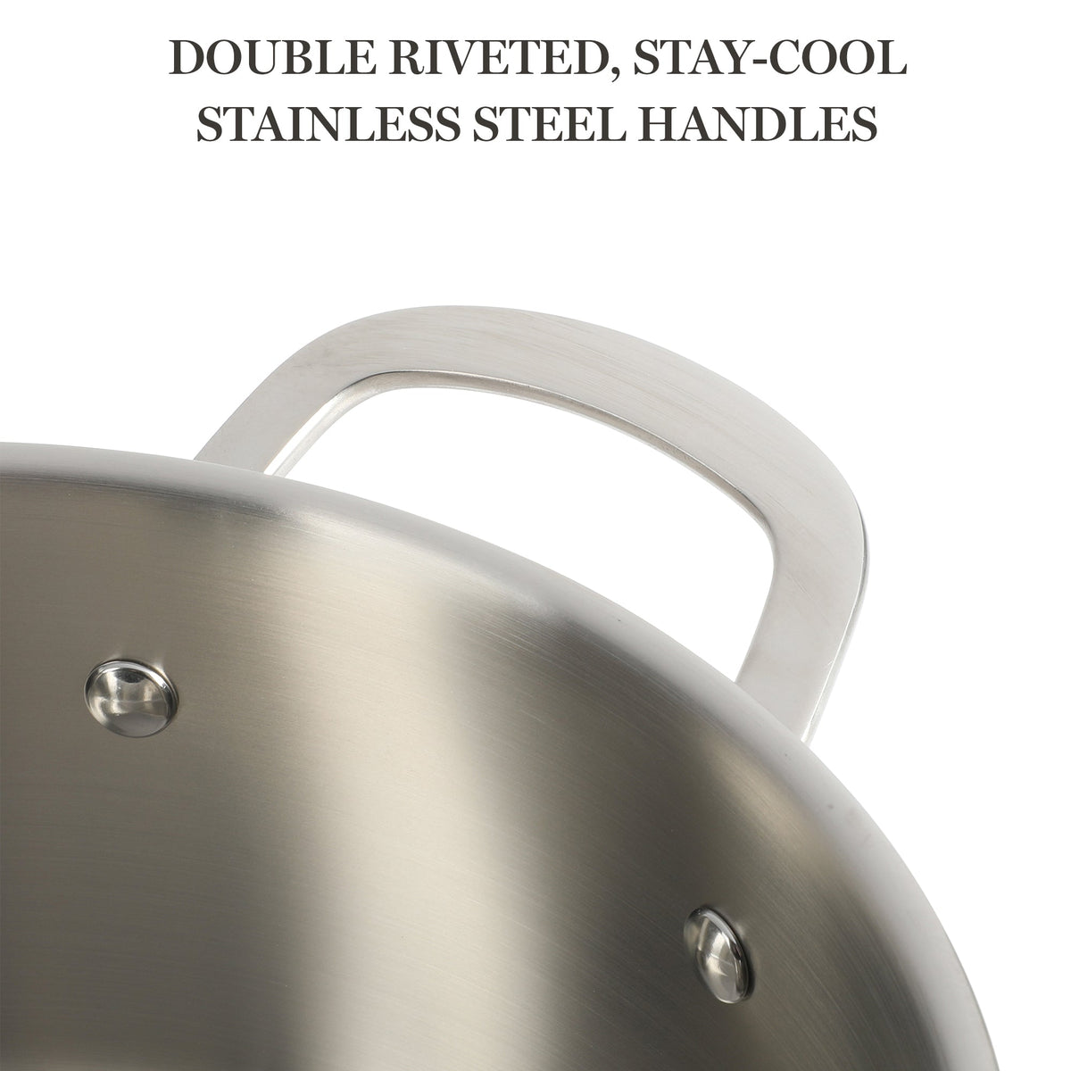 Martha Stewart Castelle 5-Quart Stainless Steel Dutch Oven with Lid, 18/8 Stainless Steel, Induction Safe
