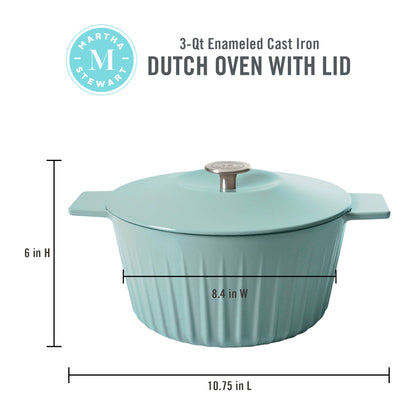 Martha Stewart Eastholm 3-Quart Enameled Cast Iron Dutch Oven