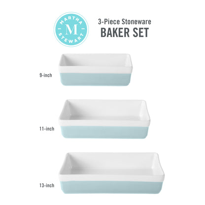 Martha Stewart 3-Piece Oven to Table Stoneware Baker Set