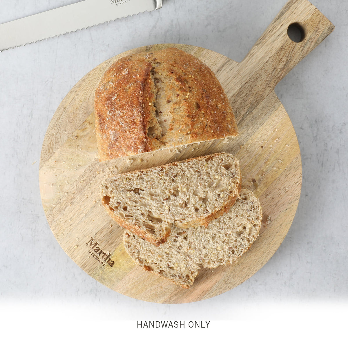 Martha Stewart Kindale Mango Wood Round Cutting Board