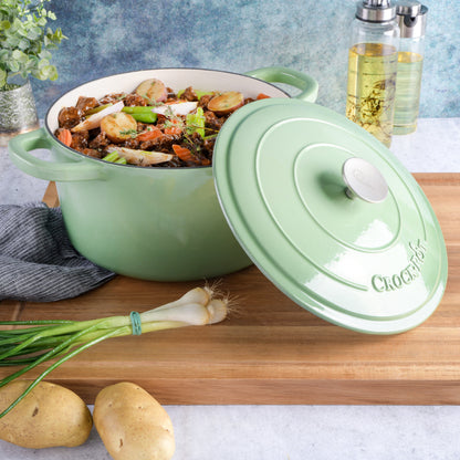 Crock Pot Artisan 7-Quart Round Enameled Cast Iron Dutch Oven