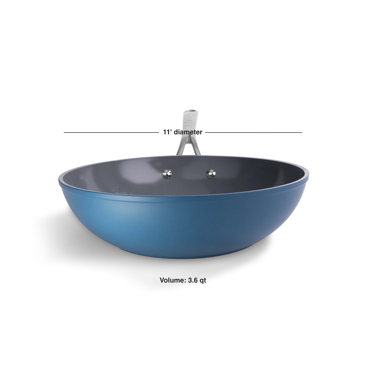 Frok 11" All-In-One Ceramic Non-Stick Fry Pan Meets Wok w/ Lid