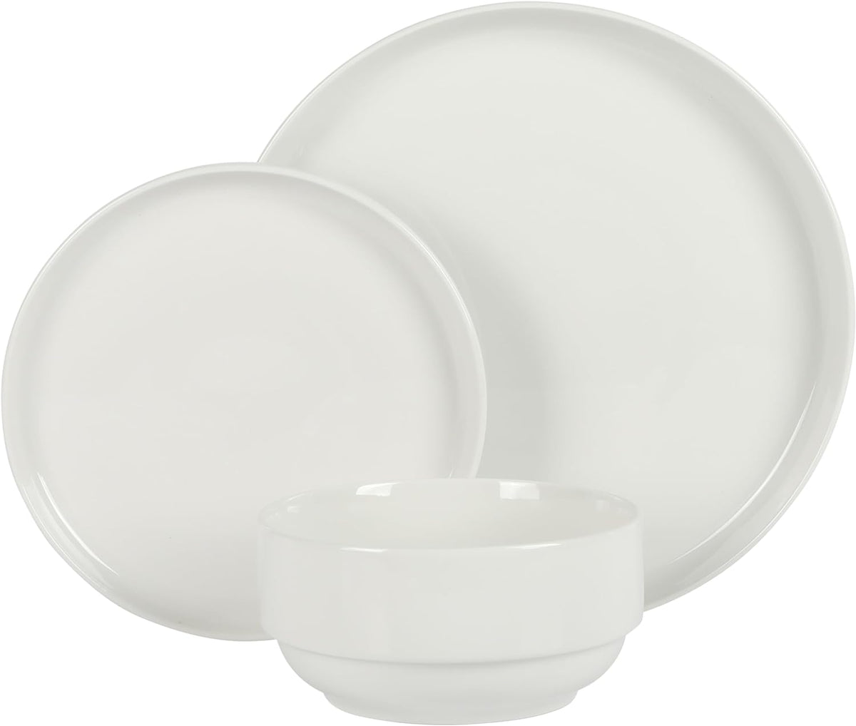 Gibson Home Rothernberg Stackable 18 Piece, Service for 6, Porcelain Plates and Bowls Set