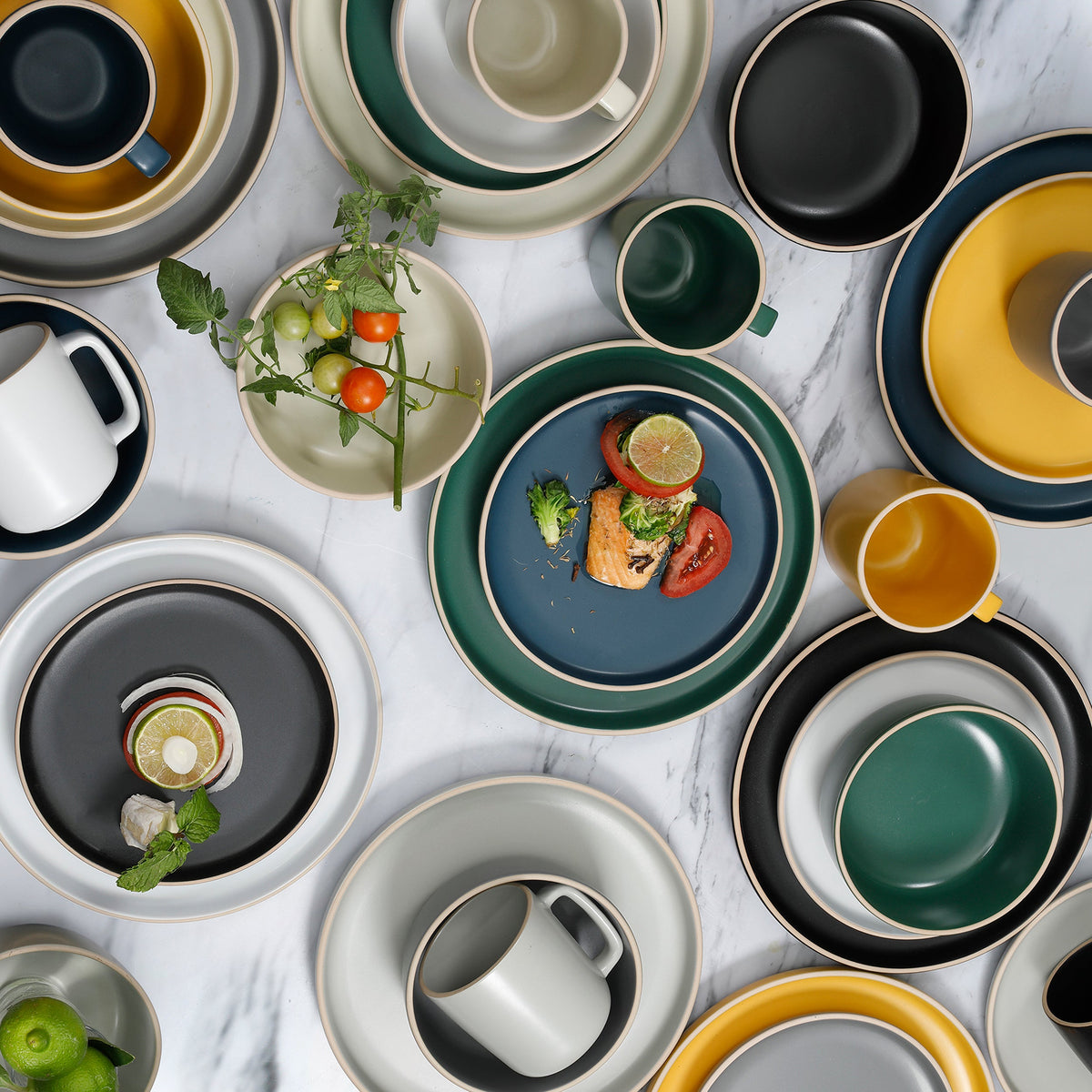 Gibson Home Zuma 16-Piece Round Matte Stoneware Dinnerware Set